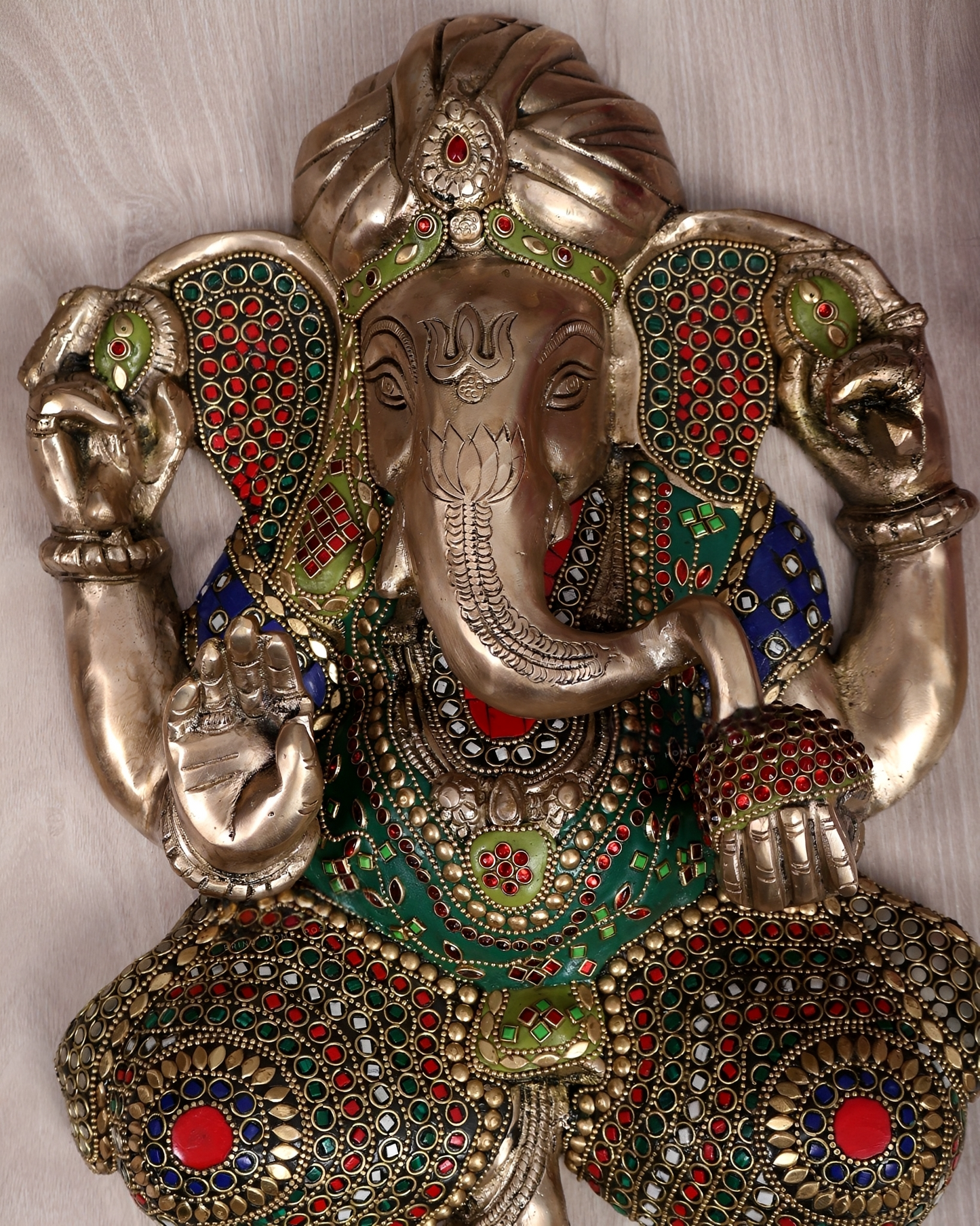 Brassaura® Brass Full Body Lord Ganesha Wall Hanging | Height 14 Inches