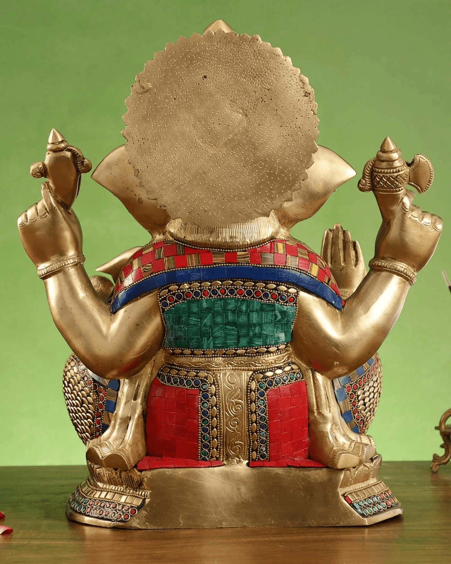 Brassaura™ Brass Lord Ganapathi with Mooshak & Kalash Statue | Height 16 Inches & Weight 14 Kgs