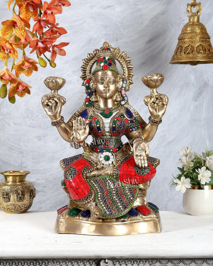 ब्रासोरा® वृंदावन वेणुगोपाल कृष्ण पीतल की प्रतिमा मोर के साथ | एंटीक नीला और सुनहरा रंग | ऊँचाई 20 इंच
