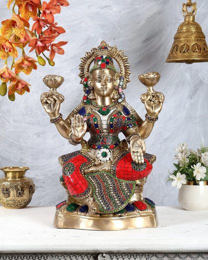 ब्रासोरा® वृंदावन वेणुगोपाल कृष्ण पीतल की प्रतिमा मोर के साथ | एंटीक नीला और सुनहरा रंग | ऊँचाई 20 इंच