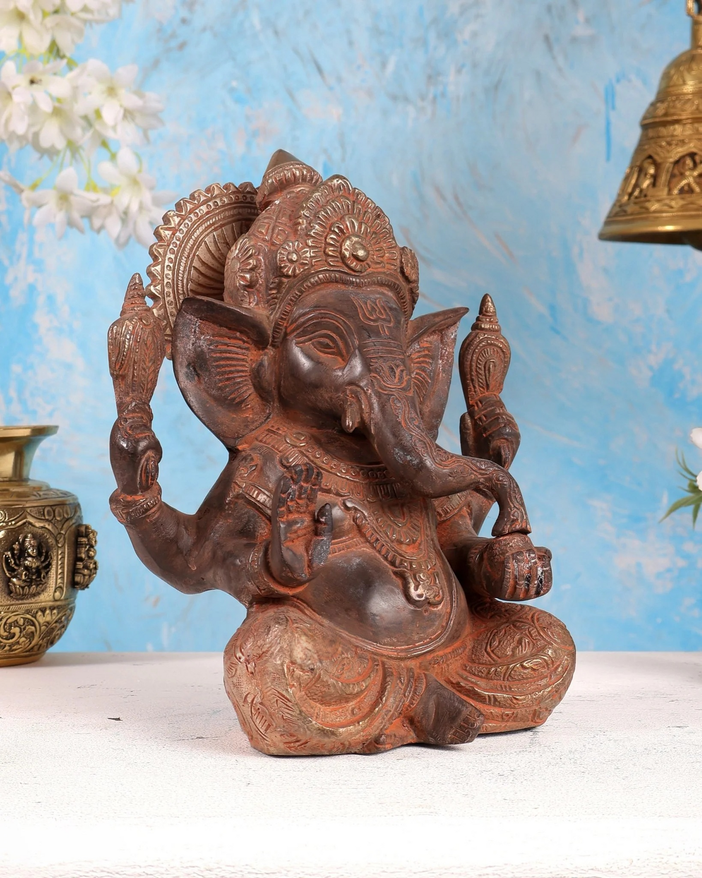 Brassaura® Brass Ganesha Statue | Height 8.5 Inches