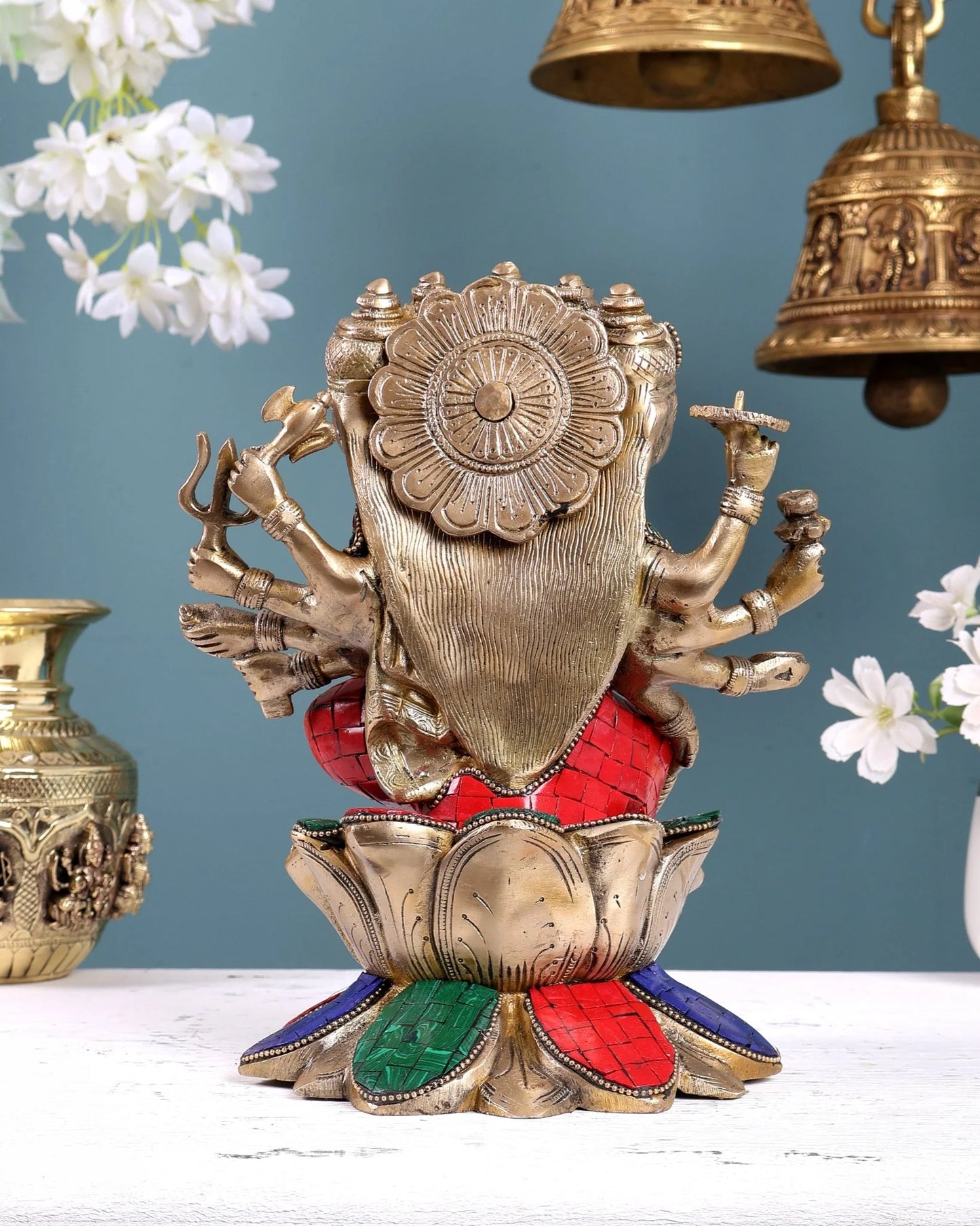 Brassaura® Brass Goddess Gayatri Devi Statue | Height 9 Inches
