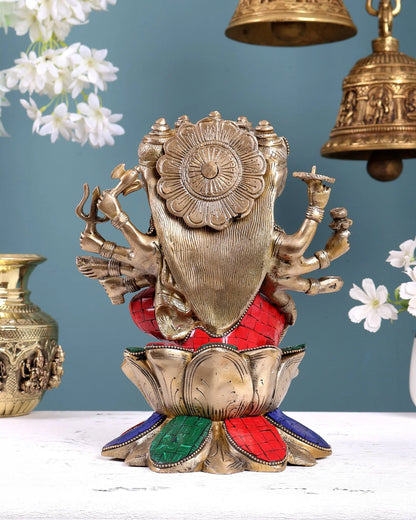 Brassaura® Brass Goddess Gayatri Devi Statue | Height 9 Inches