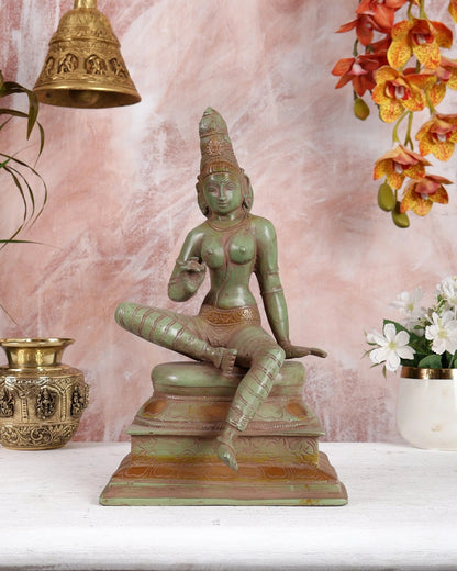 Brassaura® Brass Goddess Parvati Statue | Height 12.5 Inches