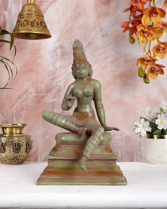 Brassaura® Brass Goddess Parvati Statue | Height 12.5 Inches