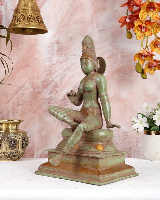 Brassaura® Brass Goddess Parvati Statue | Height 12.5 Inches