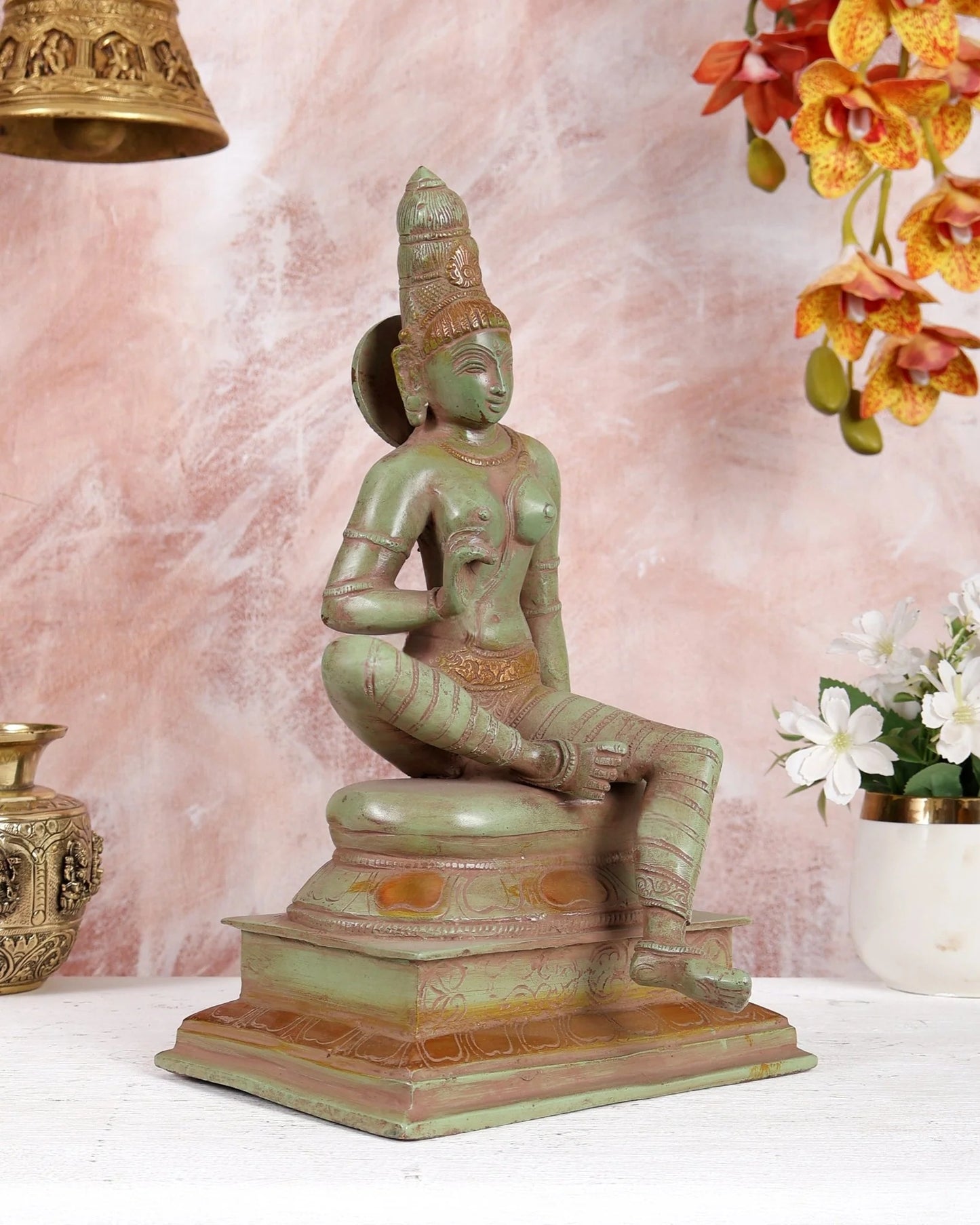 Brassaura® Brass Goddess Parvati Statue | Height 12.5 Inches