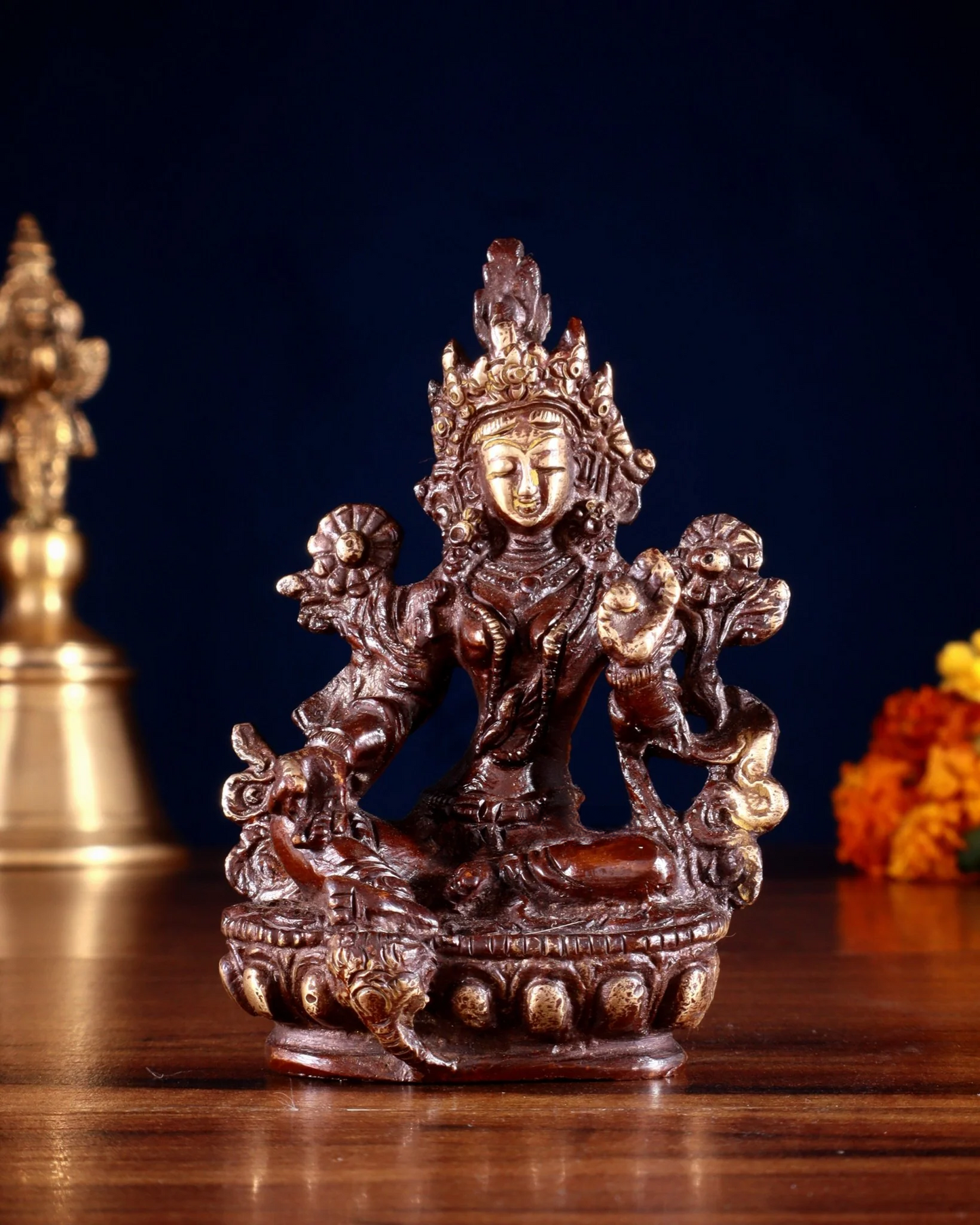 Brass  Tara Weight 0.300 Kg & Height 3.5 Inch