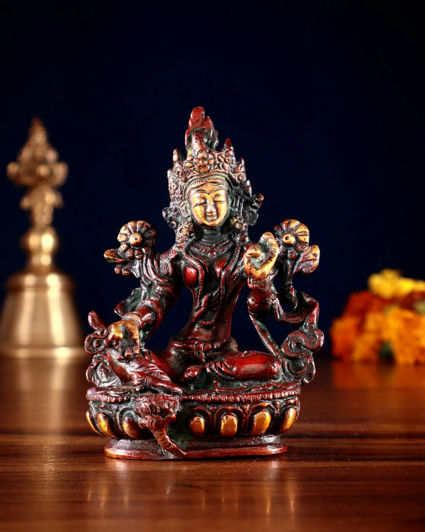 Brass  Tara Weight 0.300 Kg & Height 3.5 Inch