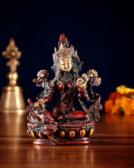 Brass  Tara Weight 0.300 Kg & Height 3.5 Inch