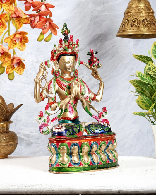 Brassaura® Brass Goddess Tara Statue | Height 14 Inches