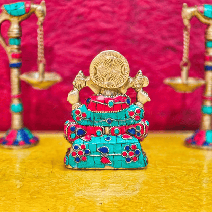 Brassaura® Brass Ganesha Idol for Home Temple & Meditation Space | Height 5.5 Inches