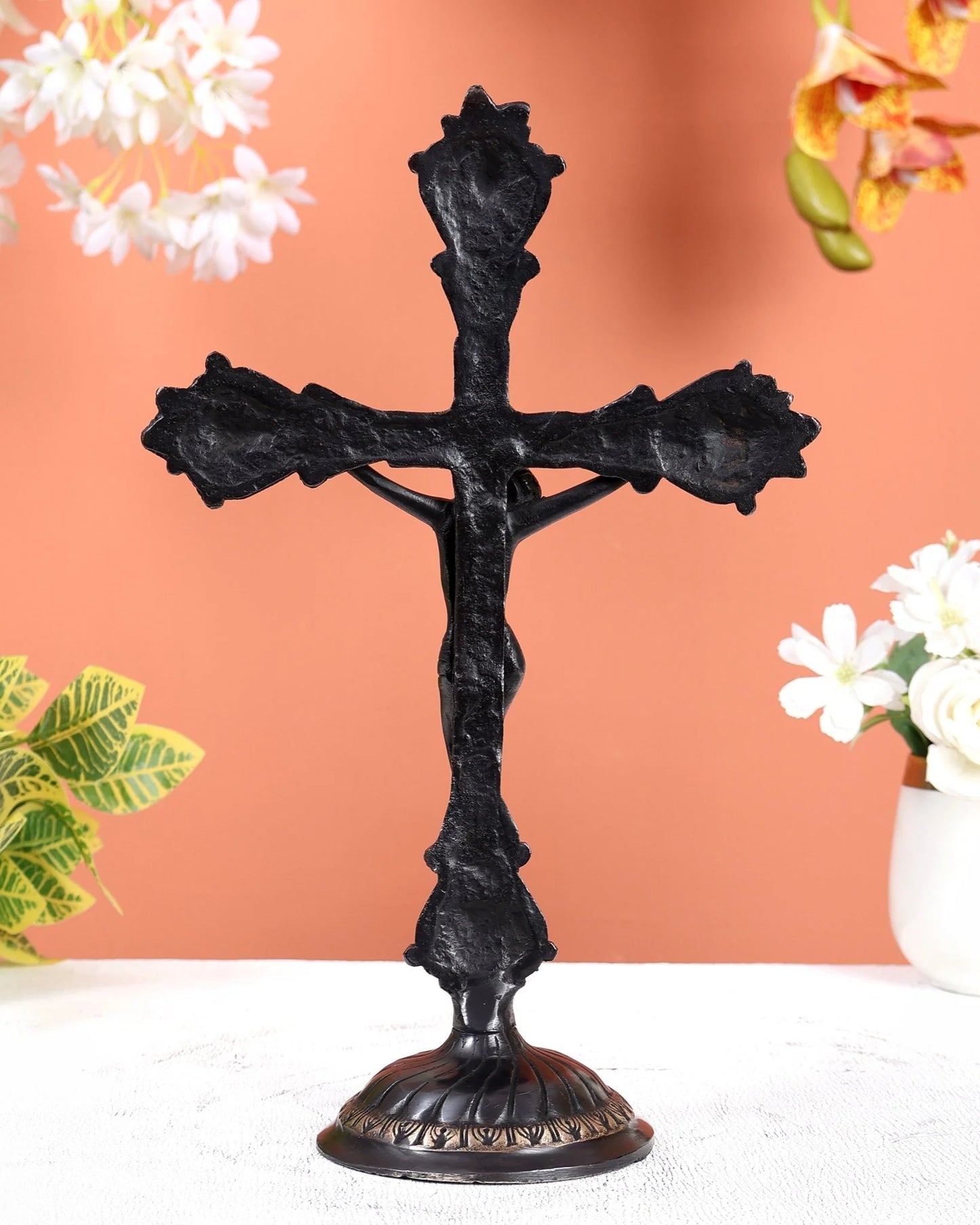 Brassaura® Brass Jesus Christ Crucifix Cross Statue | Height 12 Inches