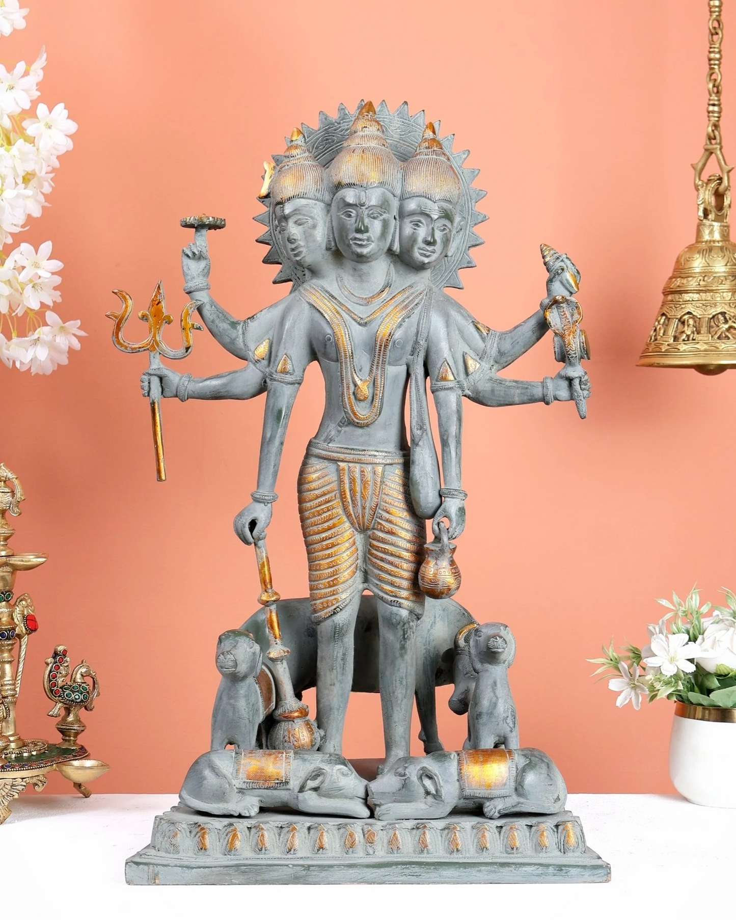 Brassaura® Brass Lord Dattatreya Statue | Height 22.5 Inches