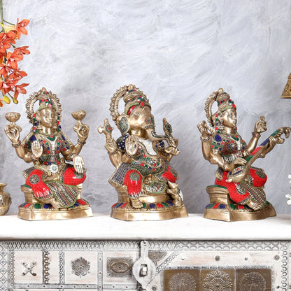 ब्रासोरा® वृंदावन वेणुगोपाल कृष्ण पीतल की प्रतिमा मोर के साथ | एंटीक नीला और सुनहरा रंग | ऊँचाई 20 इंच