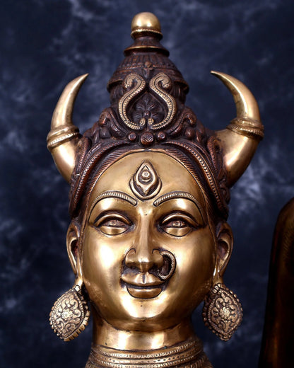 Brassaura® Standing Kamadhenu Cow Goddess Sculpture with Ornate Wings | Pure Superfine Brass Handcrafted Murti | Brass Statue for Home Temple, Pooja Room | Height 30 Inches | Weight 56 Kgs
