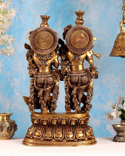 Brassaura® Brass Radha Krishna Statue | Height 21 Inches