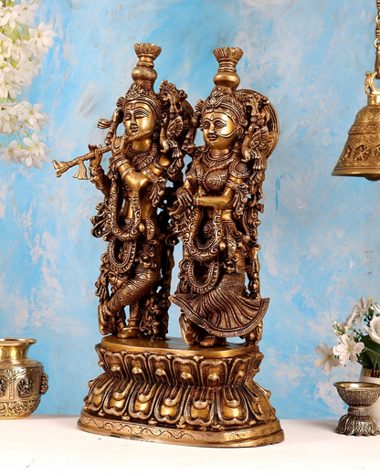 Brassaura® Brass Radha Krishna Statue | Height 21 Inches