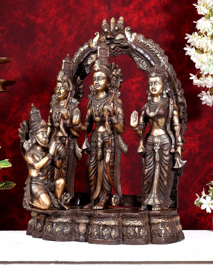 ब्रासोरा® वृंदावन वेणुगोपाल कृष्ण पीतल की प्रतिमा मोर के साथ | एंटीक नीला और सुनहरा रंग | ऊँचाई 20 इंच