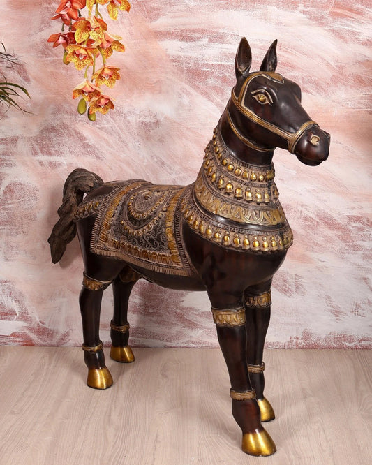 Brassaura® Brass Horse Statue | Height 28.30 Inches