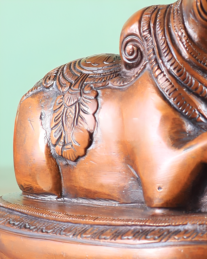 Brassaura™ Brass Superfine Nandi Bull Idol – Copper Tone | Height 4.5" & Weight 1.5 Kgs