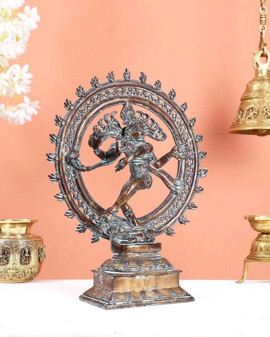 Brassaura® Lord Nataraja Brass Statue | Heritage Dual-Tone Finish | Height 13 Inches & Weight 4 Kgs