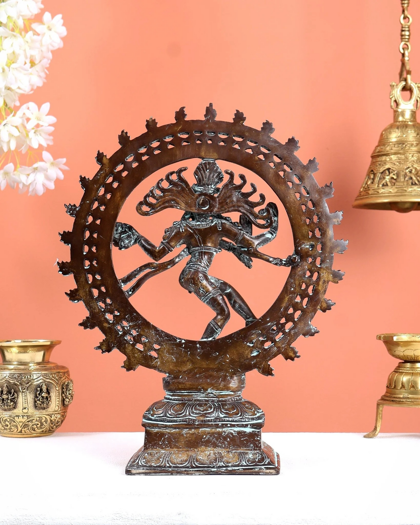 Brassaura® Lord Nataraja Brass Statue | Heritage Dual-Tone Finish | Height 13 Inches & Weight 4 Kgs