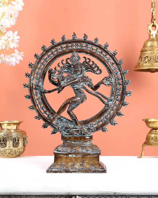 Brassaura® Lord Nataraja Brass Statue | Heritage Dual-Tone Finish | Height 13 Inches & Weight 4 Kgs