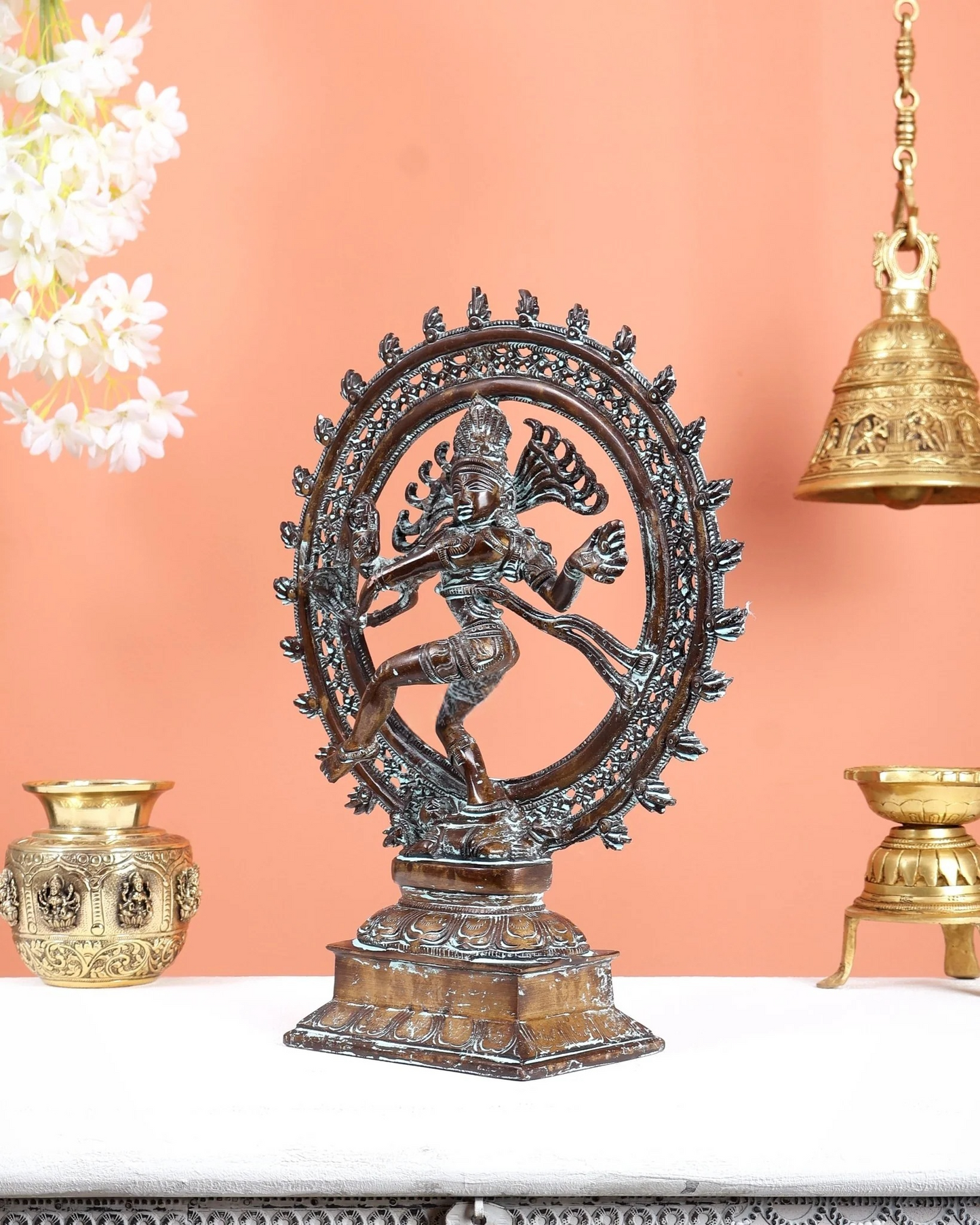 Brassaura® Lord Nataraja Brass Statue | Heritage Dual-Tone Finish | Height 13 Inches & Weight 4 Kgs
