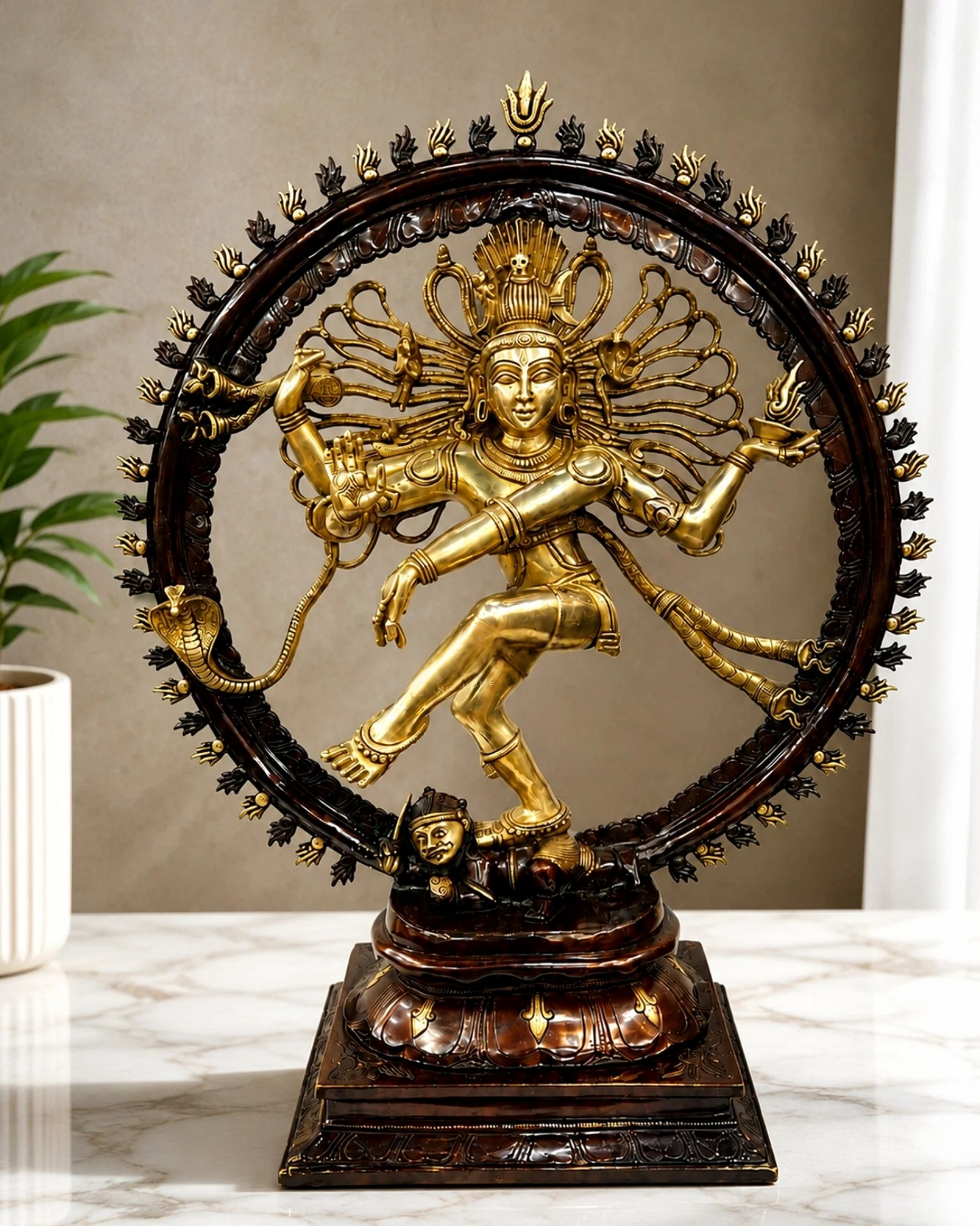 Brassaura® Nataraja Brass Statue | Traditional Dual-Tone Finish | Height 38 Inches & Weight 51 Kgs