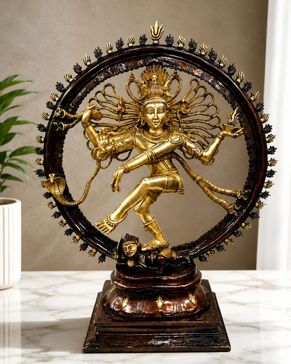 Brassaura® Nataraja Brass Statue | Traditional Dual-Tone Finish | Height 38 Inches & Weight 51 Kgs