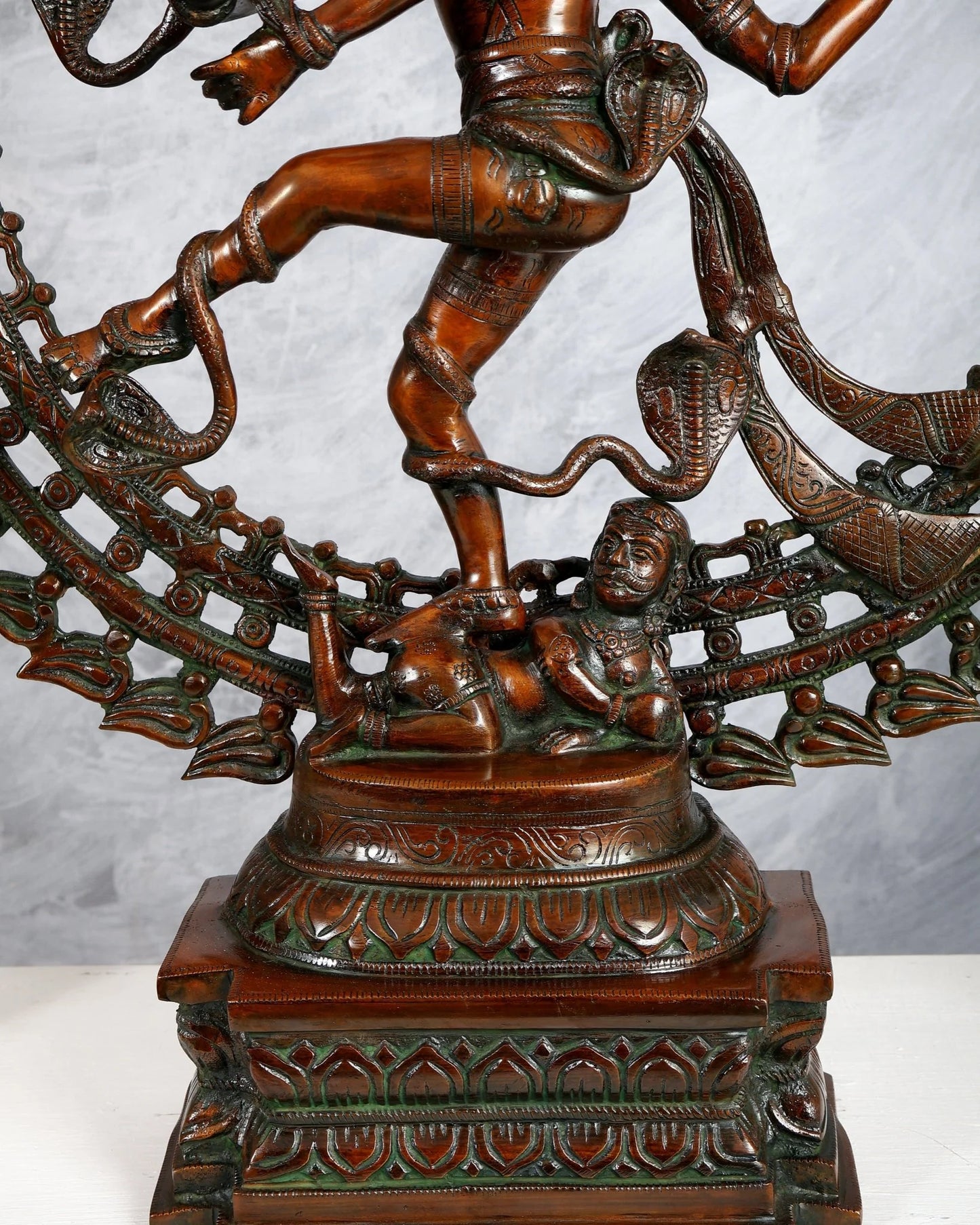 Brassaura® Brass Dual Fire Ring Nataraja Statue | Height 27 Inches