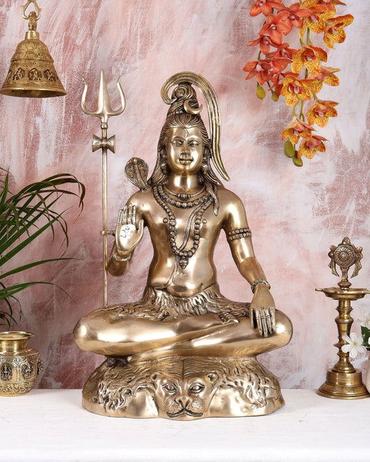 Brassaura® Brass Lord Shiva Statue | Height 23 Inches