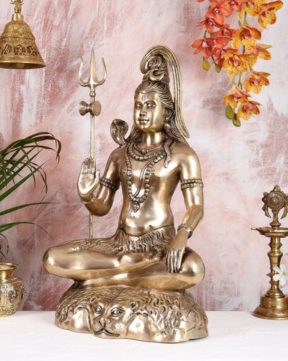 Brassaura® Brass Lord Shiva Statue | Height 23 Inches