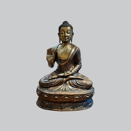 Brassaura® Grand Seated Buddha Statue | Two-Tone Brass Masterpiece | Height 67 Inches & Weight 240 Kgs