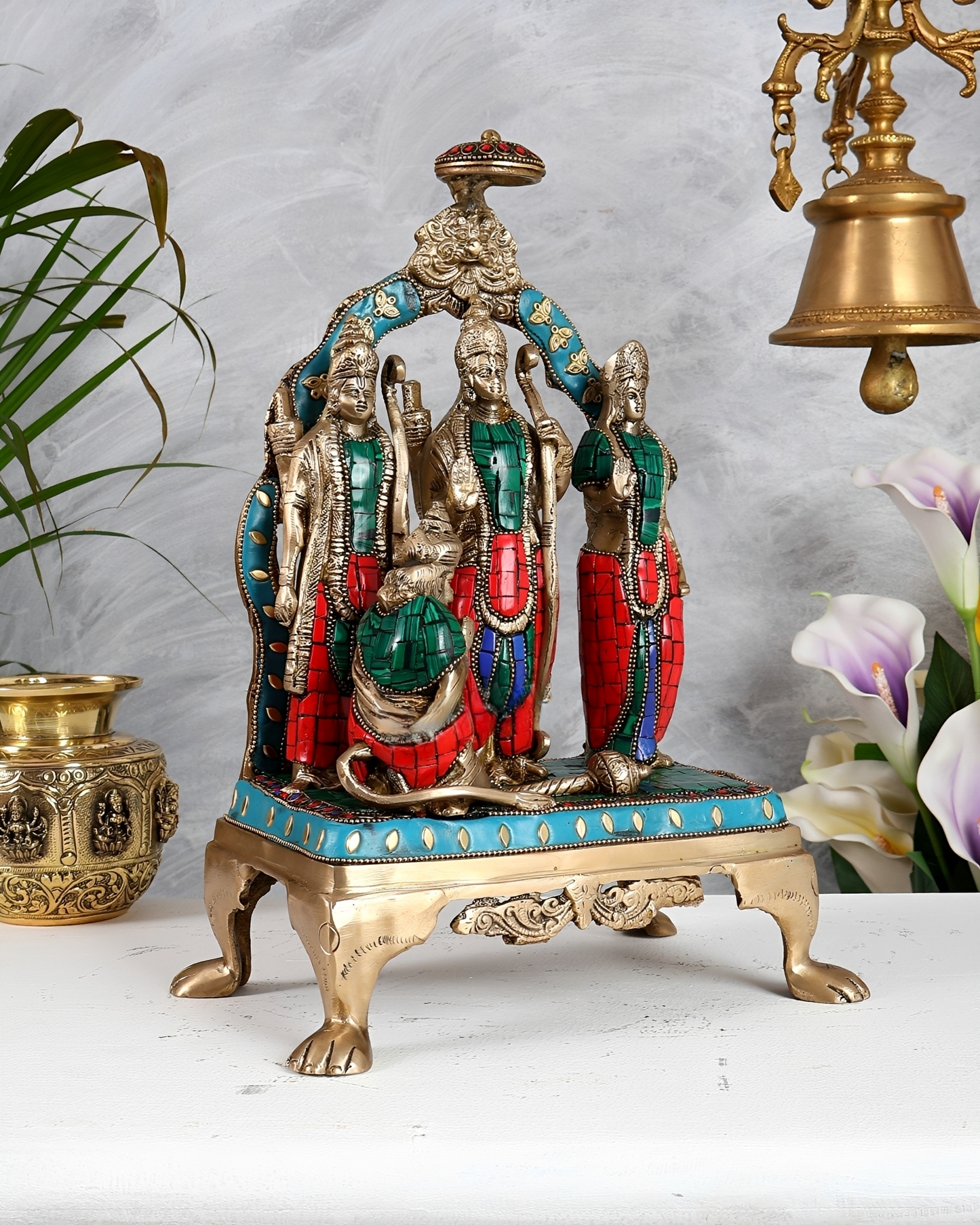 Brassaura® Brass Ram Darbar Idol | Height 13.5 Inches