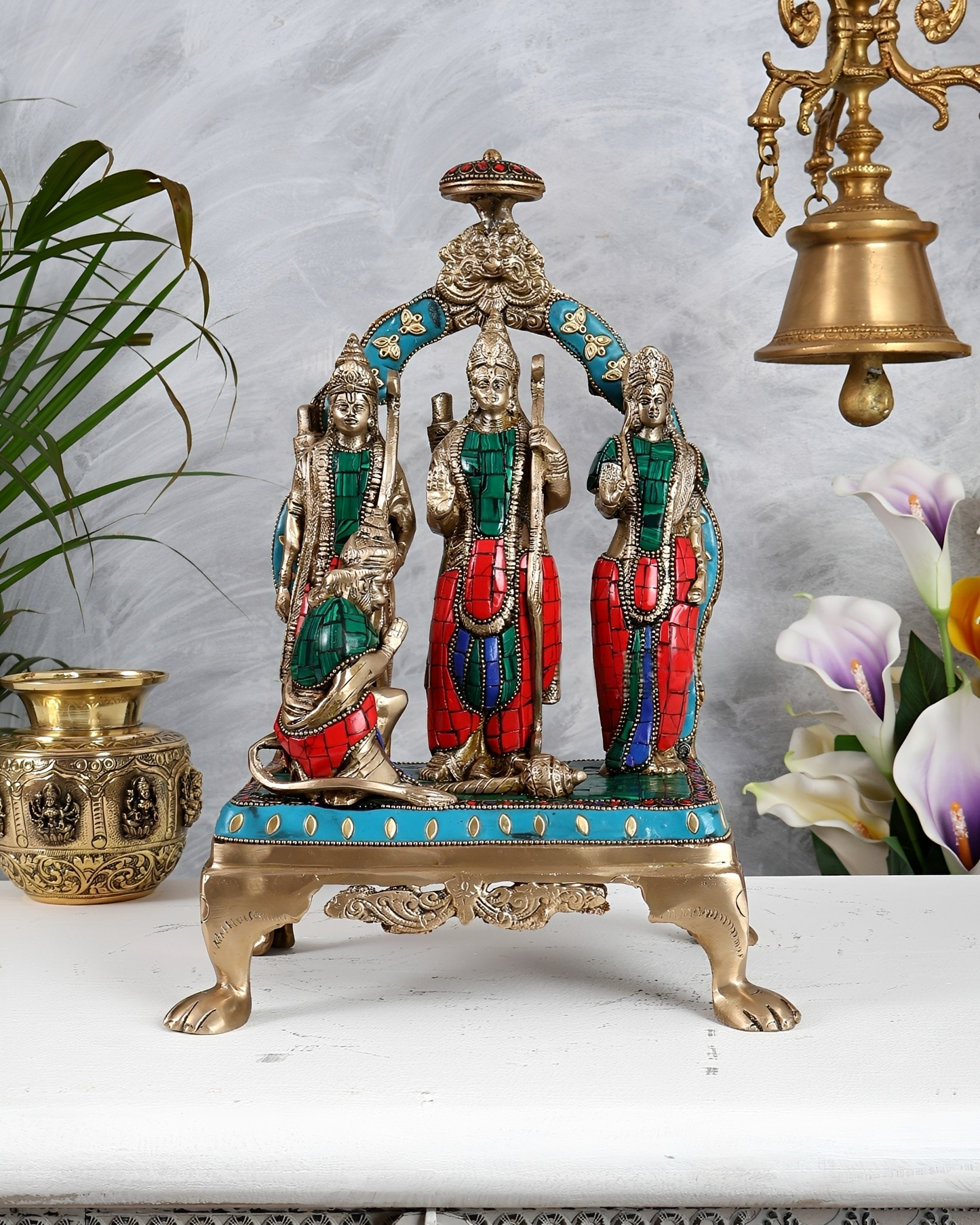 Brassaura® Brass Ram Darbar Idol | Height 13.5 Inches