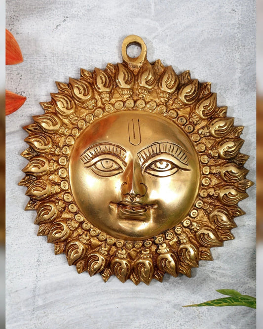 Brassaura® Brass Surya Dev Wall Hanging | Height 6 Inches