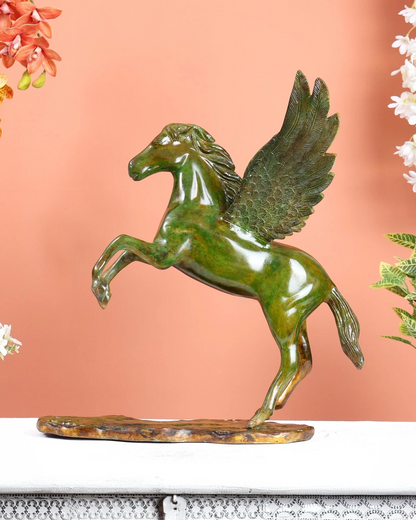 Brassaura® Brass Uchchaihshravas Celestial Horse Statue | Height 16.5 Inches