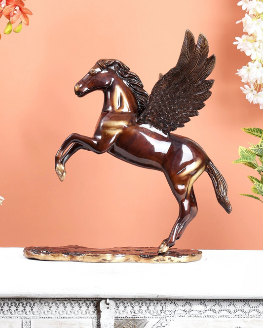 Brassaura® Brass Uchchaihshravas Celestial Horse Statue | Height 16.5 Inches