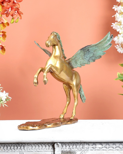 Brassaura® Brass Uchchaihshravas Celestial Horse Statue | Height 16.5 Inches