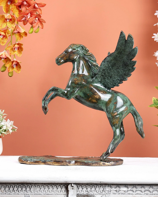Brassaura® Brass Uchchaihshravas Celestial Horse Statue | Height 16.5 Inches