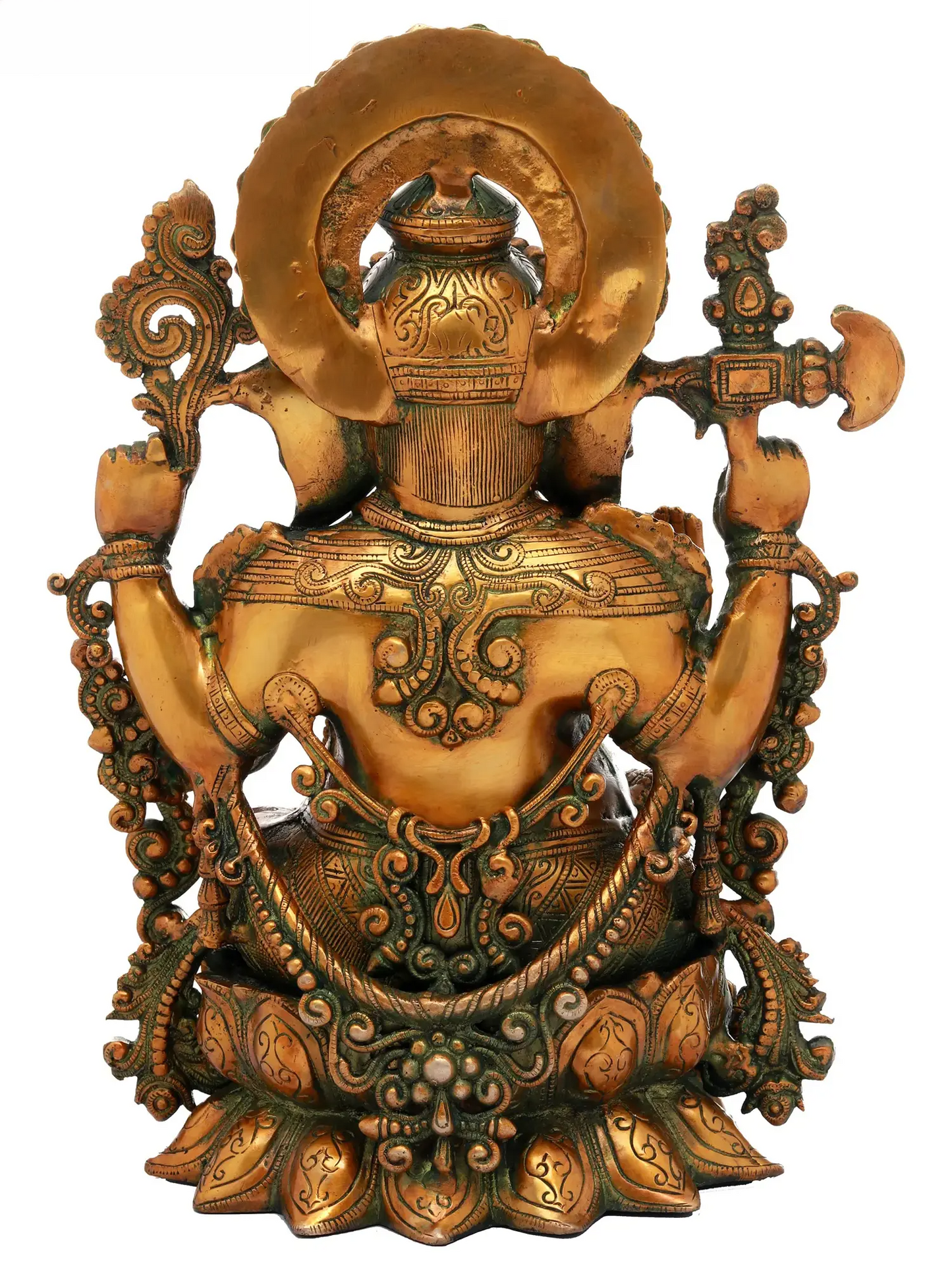Brassaura™ Majestic Lord Ganesha Seated Idol | Height 16 Inches & Weight 12.30 kgs