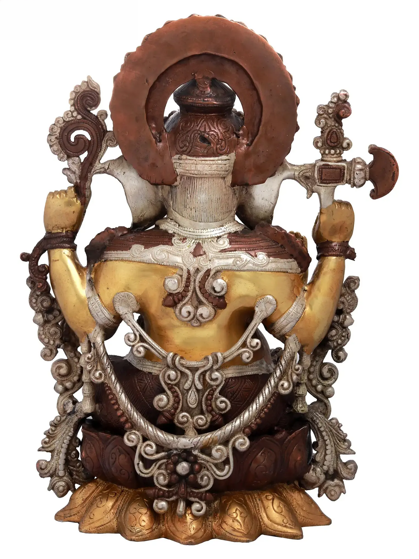 Brassaura™ Ornate Lord Ganesha in Antique Dual Tone Finish | Height 16 Inches & Weight 12.30 kgs