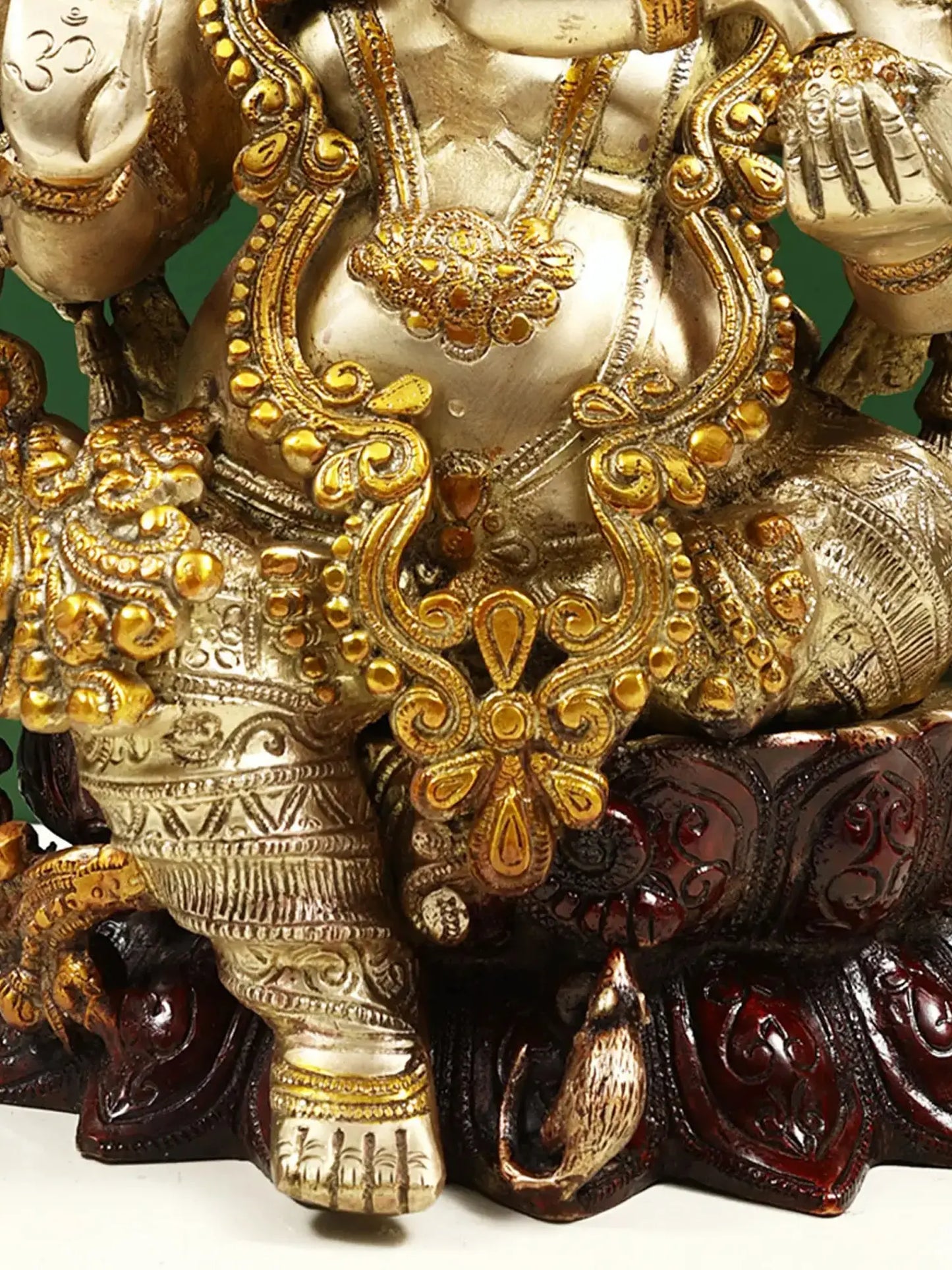 Brassaura™ Ornate Lord Ganesha in Antique Dual Tone Finish | Height 16 Inches & Weight 12.30 kgs