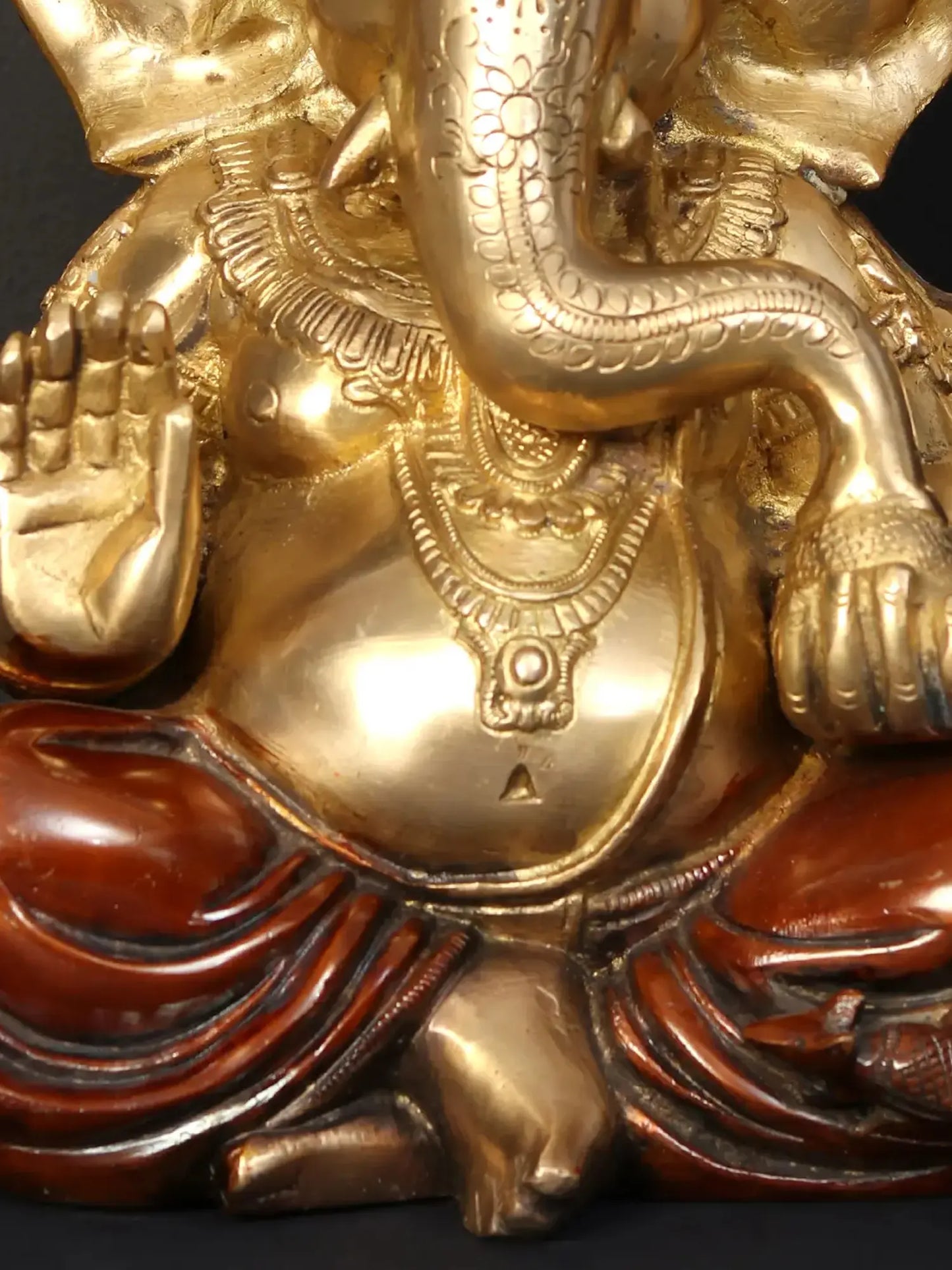 Brassaura™ Brass Lord Chaturbhuja Ganesha Idol | Height 12.6 Inches & Weight 9.11 kgs