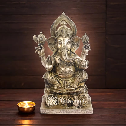 Brassaura™ Brass Ganesha Statue – “Harbinger of Prosperity” | Height 18 Inches & Weight 16 Kgs