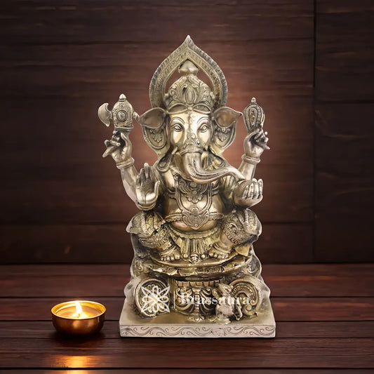 Brassaura™ Brass Ganesha Statue – “Harbinger of Prosperity” | Height 18 Inches & Weight 16 Kgs