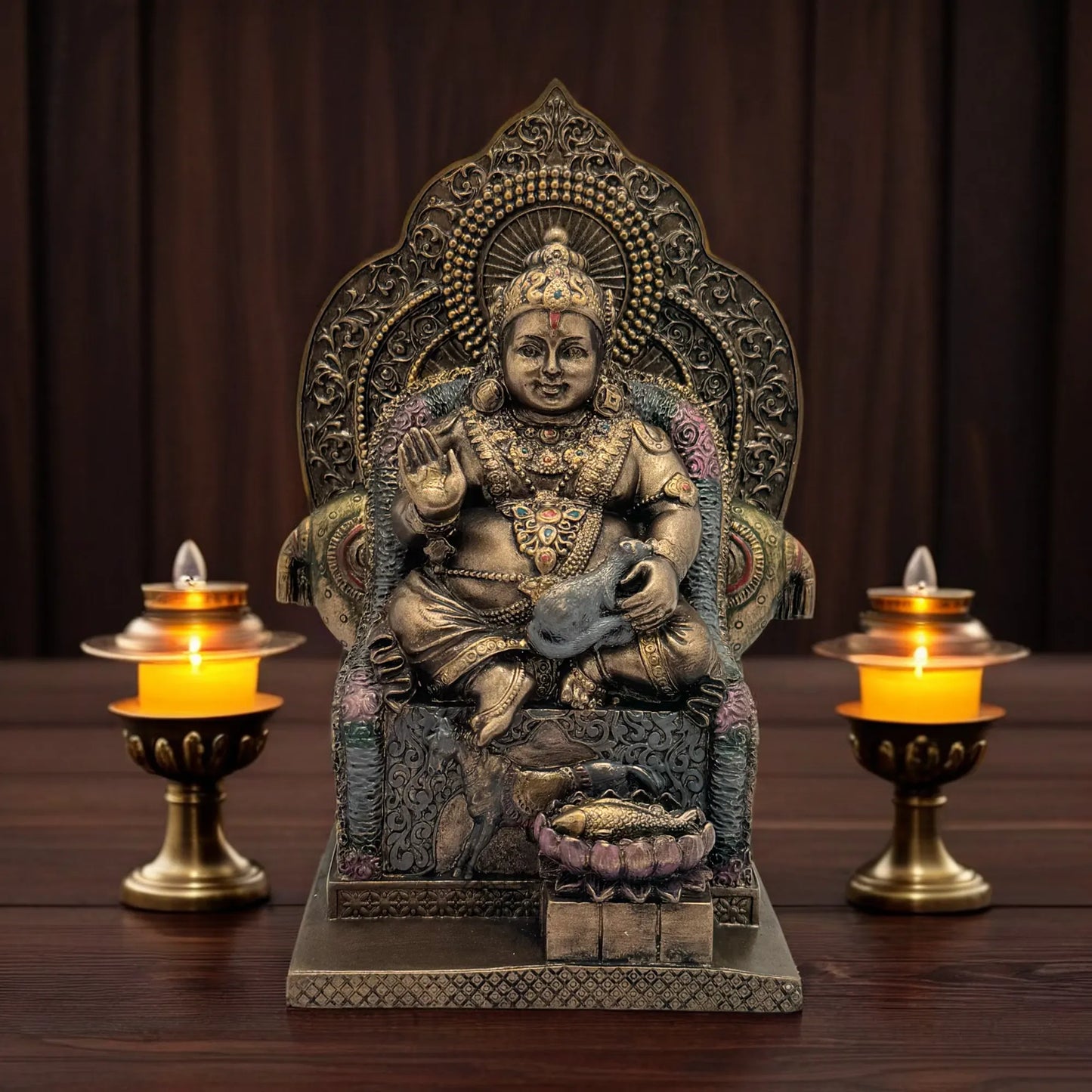 Brassaura™ Resin Kuber Idol – Height 7.2 Inches & Weight 0.930 Kgs | Religious & Cultural Décor