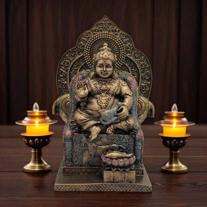 Brassaura™ Resin Kuber Idol – Height 7.2 Inches & Weight 0.930 Kgs | Religious & Cultural Décor